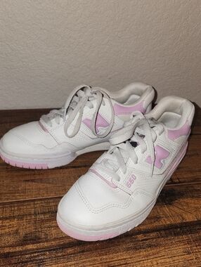 New Balance White and Pink Athletic Sneakers